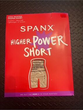 SPANX Higher Power High-Waisted Shaper Short Nude Short Size LARGE (Open Pack)